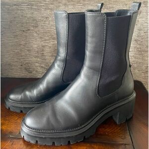 Massimo Dutti leather chelsea boots